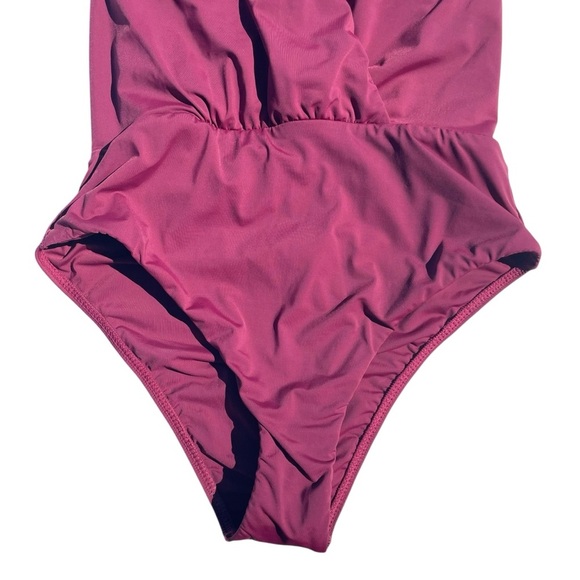 Vix Paula Hermanny one piece swimsuit ventana halter tie maroon red small NWT - Picture 2 of 10